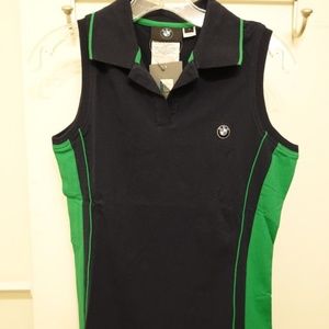 BMW Sleeveless Women's Polo Shirt - Black/Green